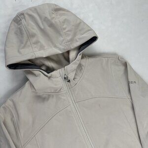 Spyder Hooded Softshell Jacket Women’s S Fleece Lined Polyester White Full Zip